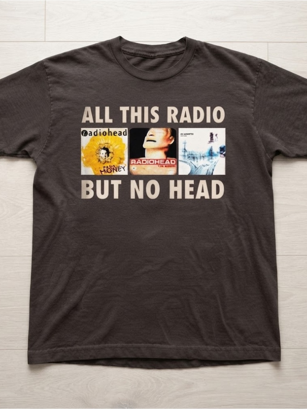 Brown Radiohead Graphic T-shirt Gildan Rock Band To